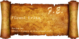 Füzesi Erika névjegykártya